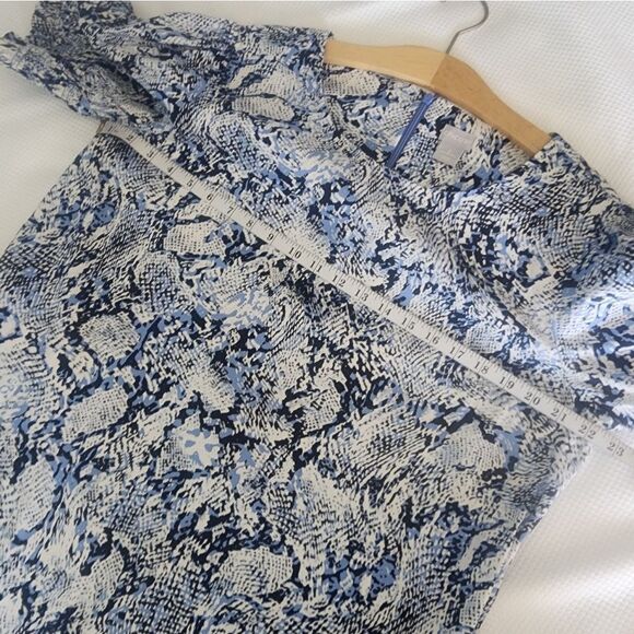 Chico's Coastal Side Pockets Blue and White Midi Dress - Picture 7 of 12